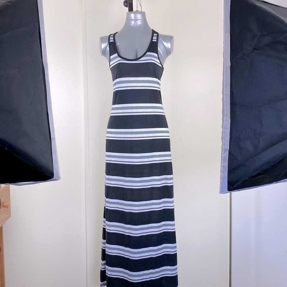 Striped Black and White Maxi Dress